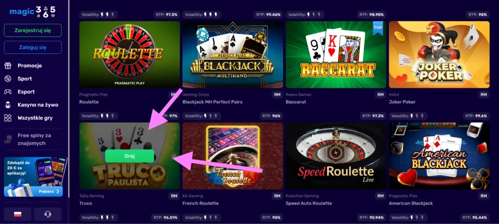 Fioletowe strzałki przycisku